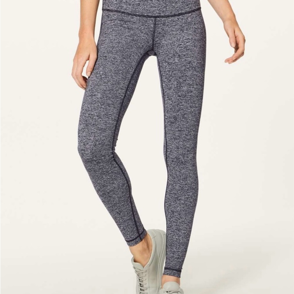 Lululemon Wunder Under Low Rise Heather Gray Women's Leggings Sz 8